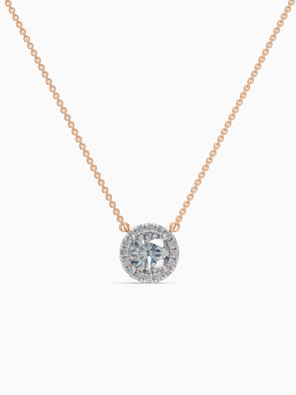 classic round diamond pendant
